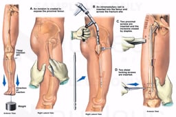 Right Leg Surgical Fixation of Femur Fracture with Placement of Intramedullary Rod