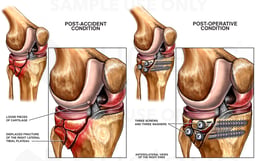 Post-accident Knee Fracture with Surgical Fixation