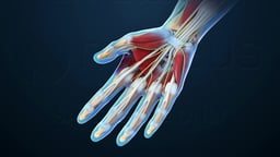 Anatomical View of Hand Muscles, Tendons, and Median Nerve
