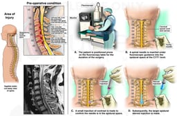 disc protrusion/herniation with moderate spinal canal stenosis