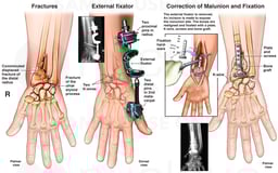 Right Wrist Fracture with External and Internal Fixation Procedures