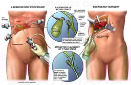 Laparoscopic Cholecystectomy with Injury to the Biliary Tract with Attempted Repair