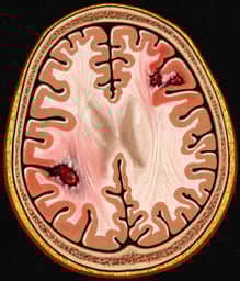 Brain with Cerebral Trauma (MRI), Cut-away View