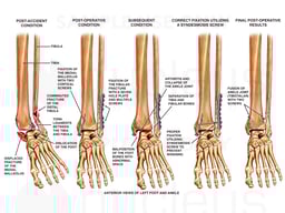 Post-accident Ankle Fracture with Inadequate Fixation and Disruption