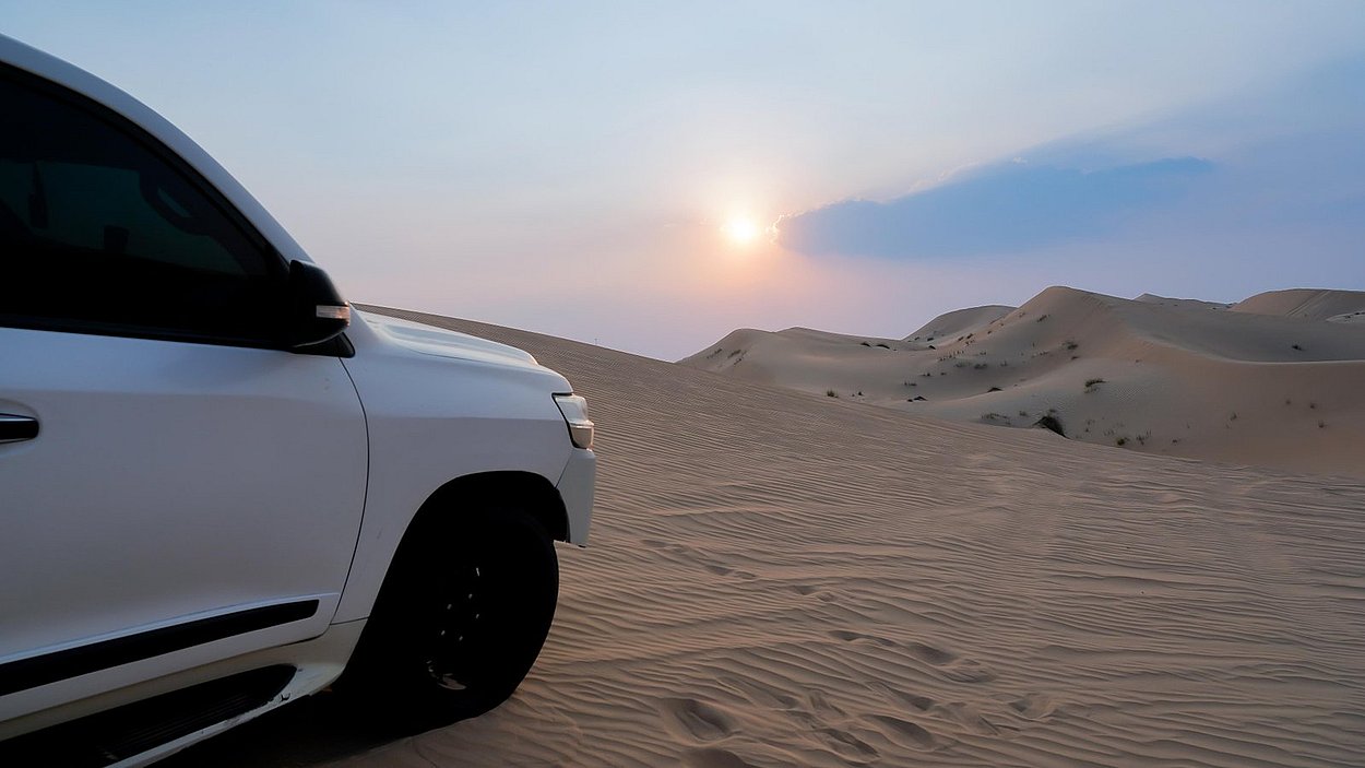 Traveler Enjoying Al Khatim Desert Safari