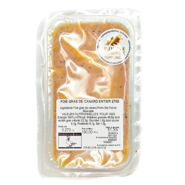 Terrine de foie gras de canard mi-cuit — Produit fermier