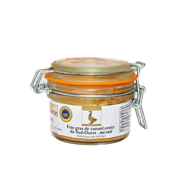 Foie Gras de Canard Entier Mi-Cuit Bocal Semi Conserve