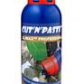 A blue plastic weed gel bottle with red cap and gold label