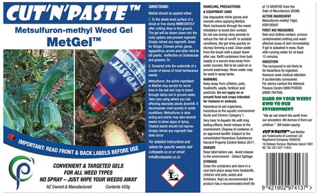 CNP label MetGel weedgel CNP label MetGel weedgel