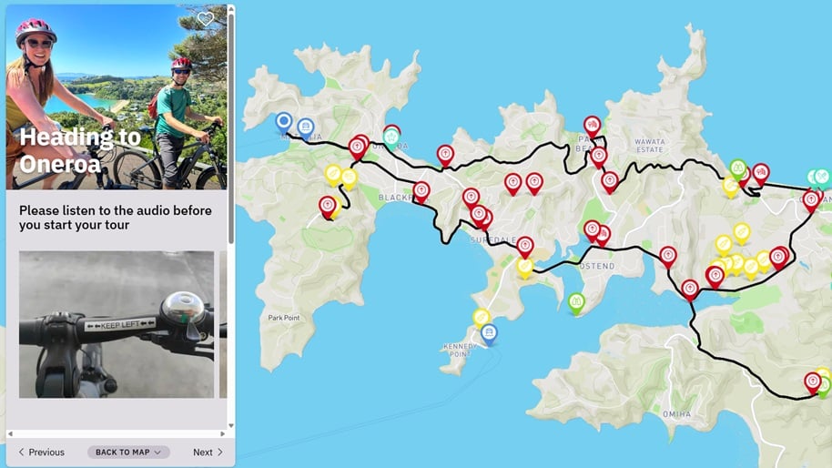 The Waiheke guide App in action