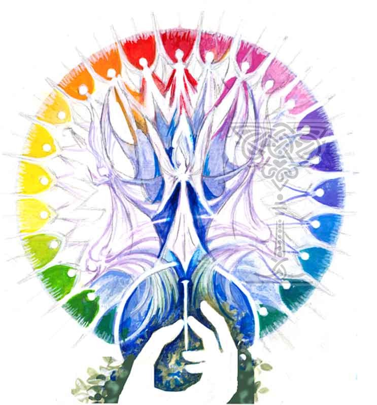 Angels-on-the-head-of-a-pin by Pamela Matthews: Visionary Art