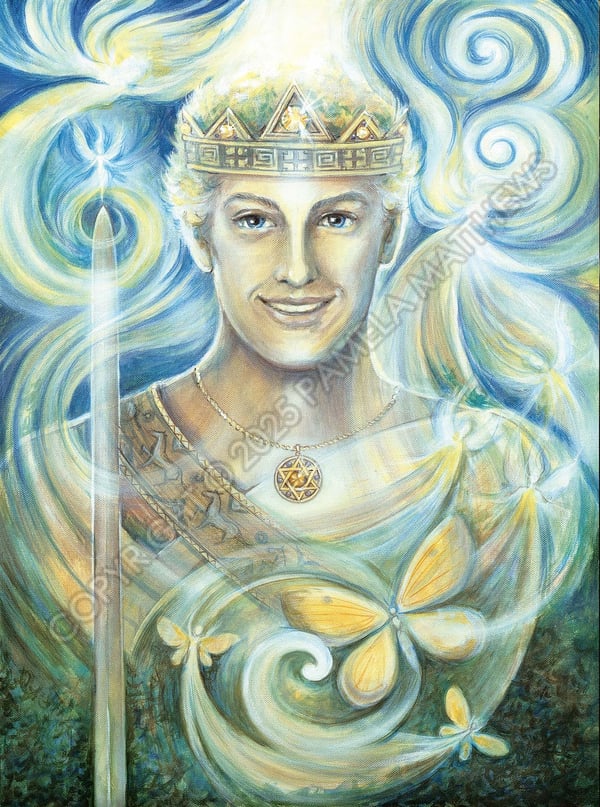 King of Swords in the Tarot – as the sun rises in the sky, at one with the angels, nature and devas. Renowned for clarity of mind, majesty and power;