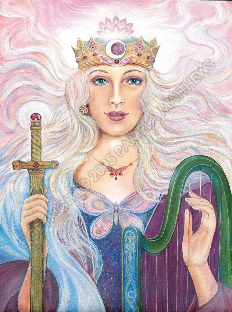 Queen of Swords in the Tarot – as unconditional Love she is the essence and meaning of life; butterflies are symbolic of air, happiness, fleeting perfection;