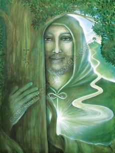 Knight of Swords in the Tarot – some see him as the Green Man of old: earth-connected, protector, son/lover of the Earth Mother. St Hilarion was a Christian