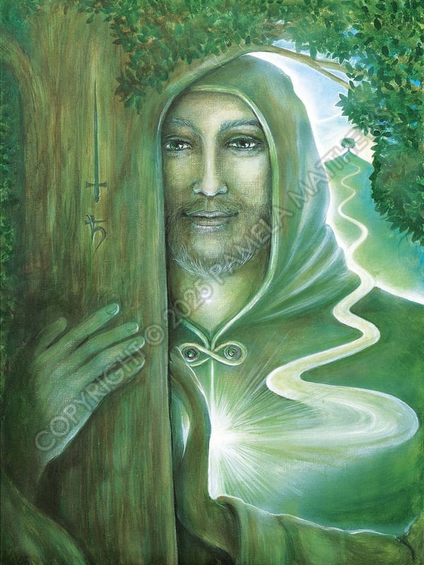 Knight of Swords in the Tarot – some see him as the Green Man of old: earth-connected, protector, son/lover of the Earth Mother. St Hilarion was a Christian