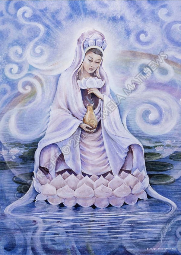 005 Kwan Yin Original, one of a kind artwork by Pamela Matthews. Peace; Compassion; She who hears the Weeping World