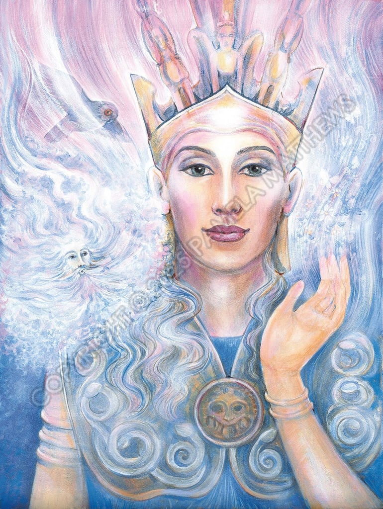 Pallas Athena & Aeolus Eight of Swords in the Tarot – no goddess in the ancient Aegean was greater than Athena – here she is depicted with the face of Nefertiti.