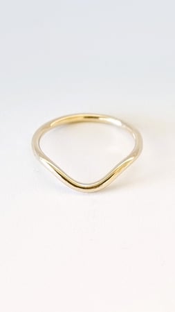 9ct Gold Wavy Square Stacking Ring - Solid Recycled Gold, UK Handmade, Midi Band, 1mm Width 2 thumbnail image