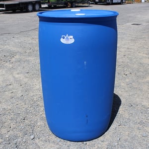 DRUM. 200 LITRE BLUE PLASTIC FOOD GRADE (EX SOY SAUCE) *NO STOCK*