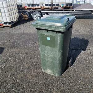 WHEELY BIN. 240 LITRE GREY, USED, in GOOD CONDITION *NO STOCK*