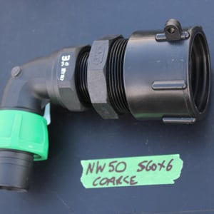 NW50 IBC ADAPTOR CAP + 32 mm with BEND HOSE CONNECTOR