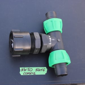 NW50 IBC ADAPTOR CAP + 40mm T Junction HOSE CONNECTOR