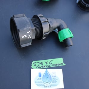 S75 X 6 COARSE THREAD IBC ADAPTOR WITH 25MM BEND HOSE CONNECTOR