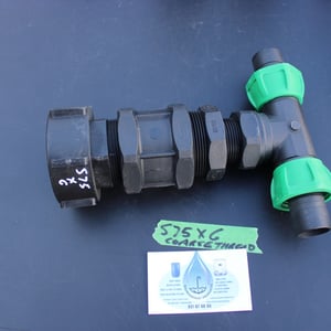 S75 X 6 COARSE THREAD IBC ADAPTOR WITH 32MM T JUNCTION HOSE CONNECTOR