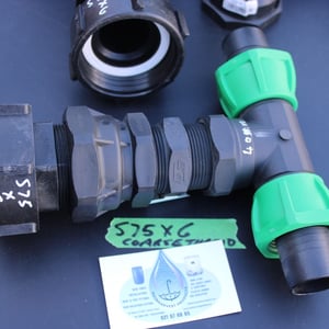 S75 X 6 COARSE THREAD IBC ADAPTOR WITH 40MM T JUNCTION HOSE CONNECTOR