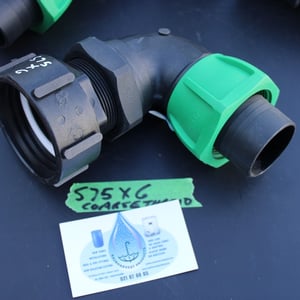 S75 X 6 COARSE THREAD IBC ADAPTOR WITH 50MM BEND HOSE CONNECTOR