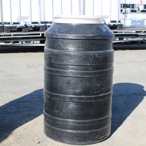 250 LITRE BLACK SCREW LID HEAVY DUTY PLASTIC DRUM. **NIL STOCK**