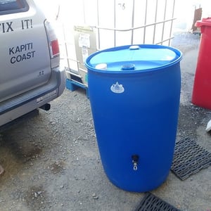 PIG WATER FEEDER. 200 LITRE EX FOOD GRADE DRUM