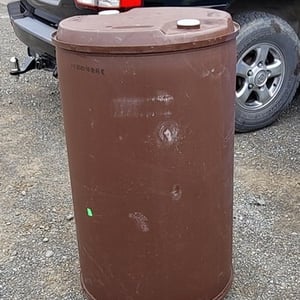 DRUM BARREL. CLOSED TOP. BROWN 220 LITRE EX FOOD GRADE. NO STOCK
