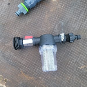 WATER BUTT RAIN BARREL SPIGOT WITH 15mm BALL VALVE & FILTER BOWL & HOSE CONNECTOR
