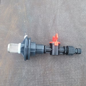 WATER BUTT RAIN BARREL SPIGOT WITH 15mm TAP & SCREEN FILTER & HOSE CONNECTOR