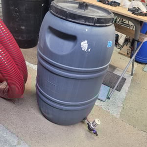 WATER BUTT DRUM BARREL LIGHT GREY 220 LITRE WITH SCREW LID & FILTERED TAP