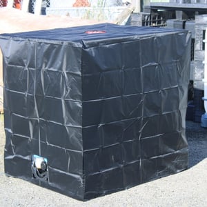 UV COVER FOR IBC 1000 LITRE TANKS. BLACK NYLON WITH ZIP & VELCRO