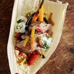 Butterflied leg of lamb with preserved lemon
