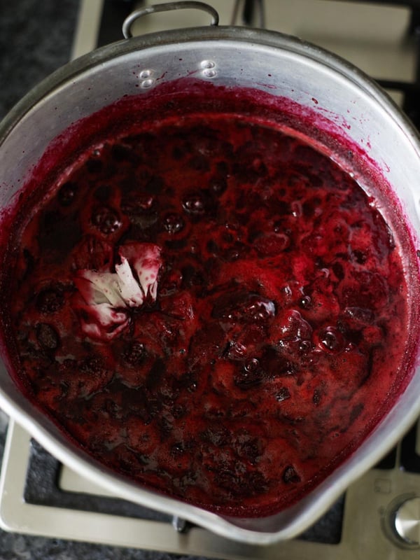 Bubbling plums