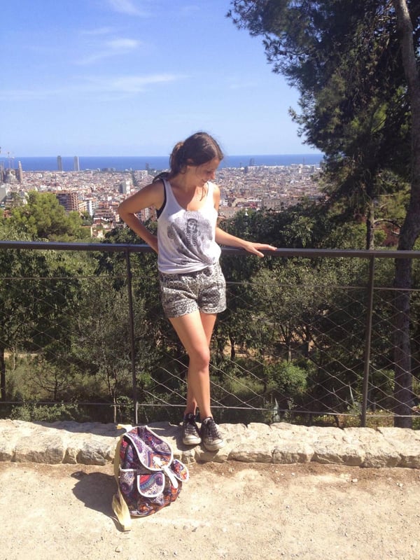 Soaking up the city views.