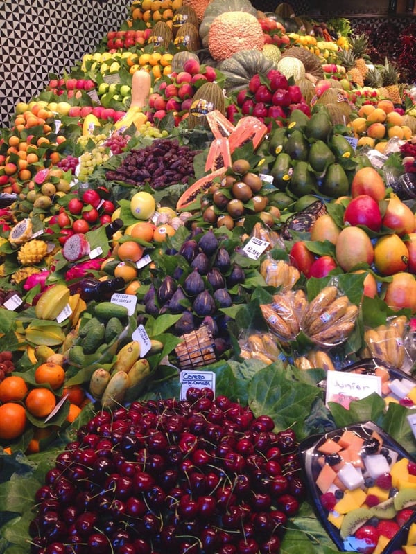 Figs, cherries, prickly pears, you name it, La Boqueria has it.