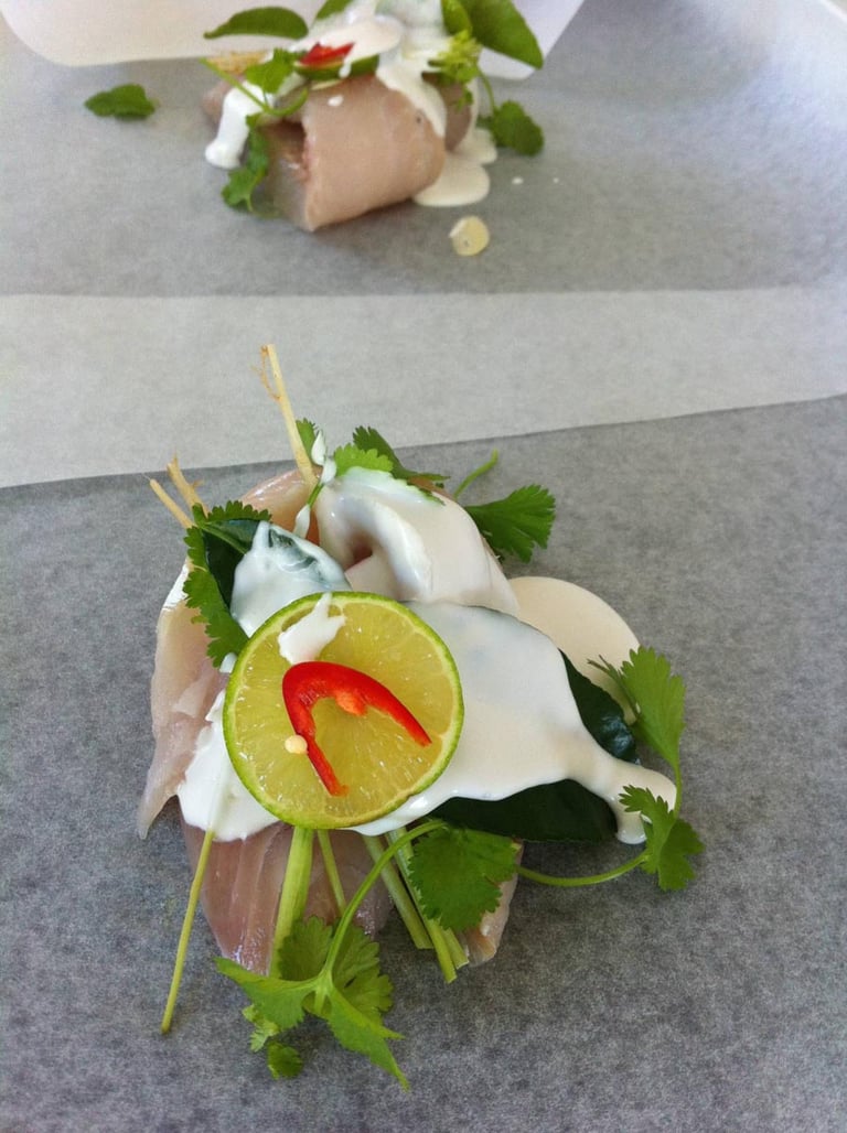 Fish parcels with coconut cream