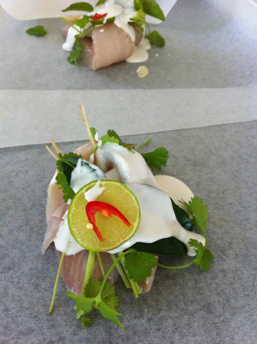 Fish parcels with coconut cream