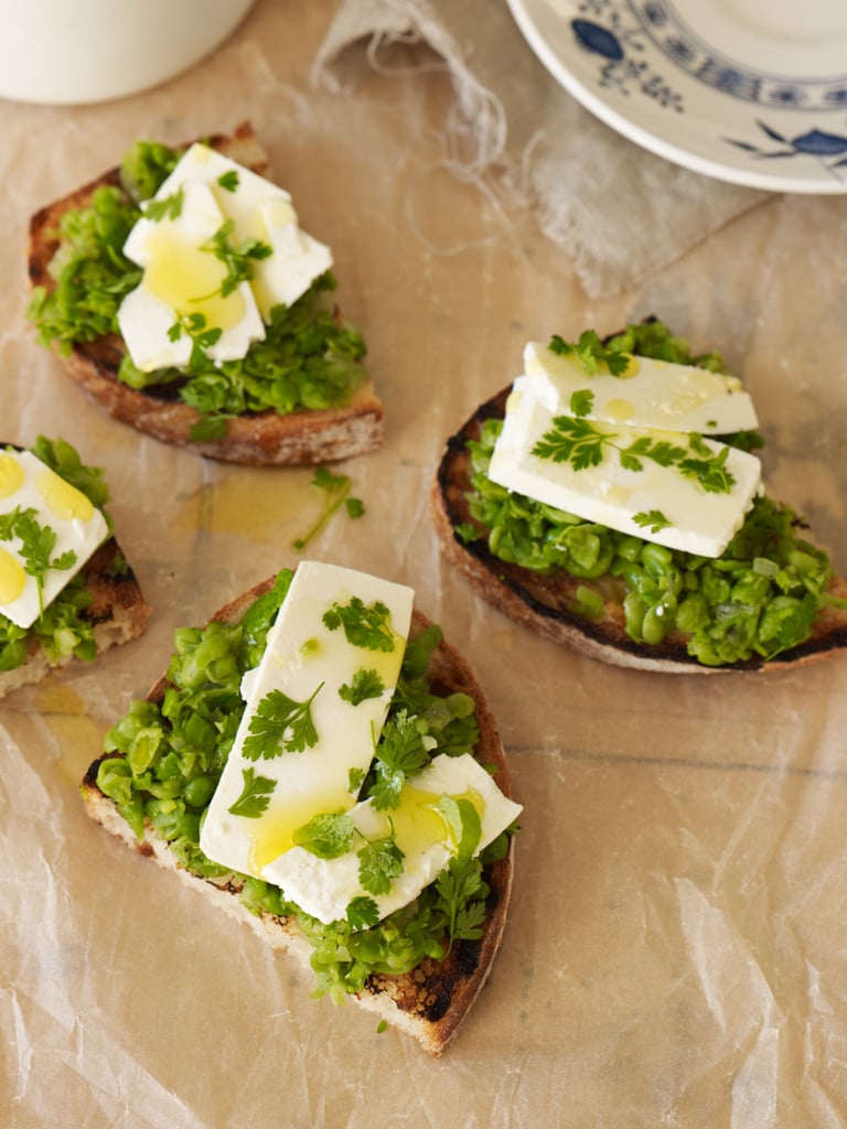 Crushed peas on sourdough