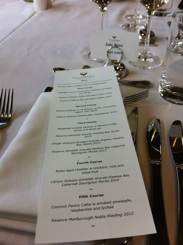Villa Maria degustation menu
