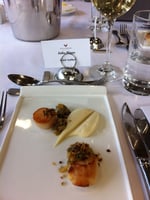 Seared scallops with cauliflower puree