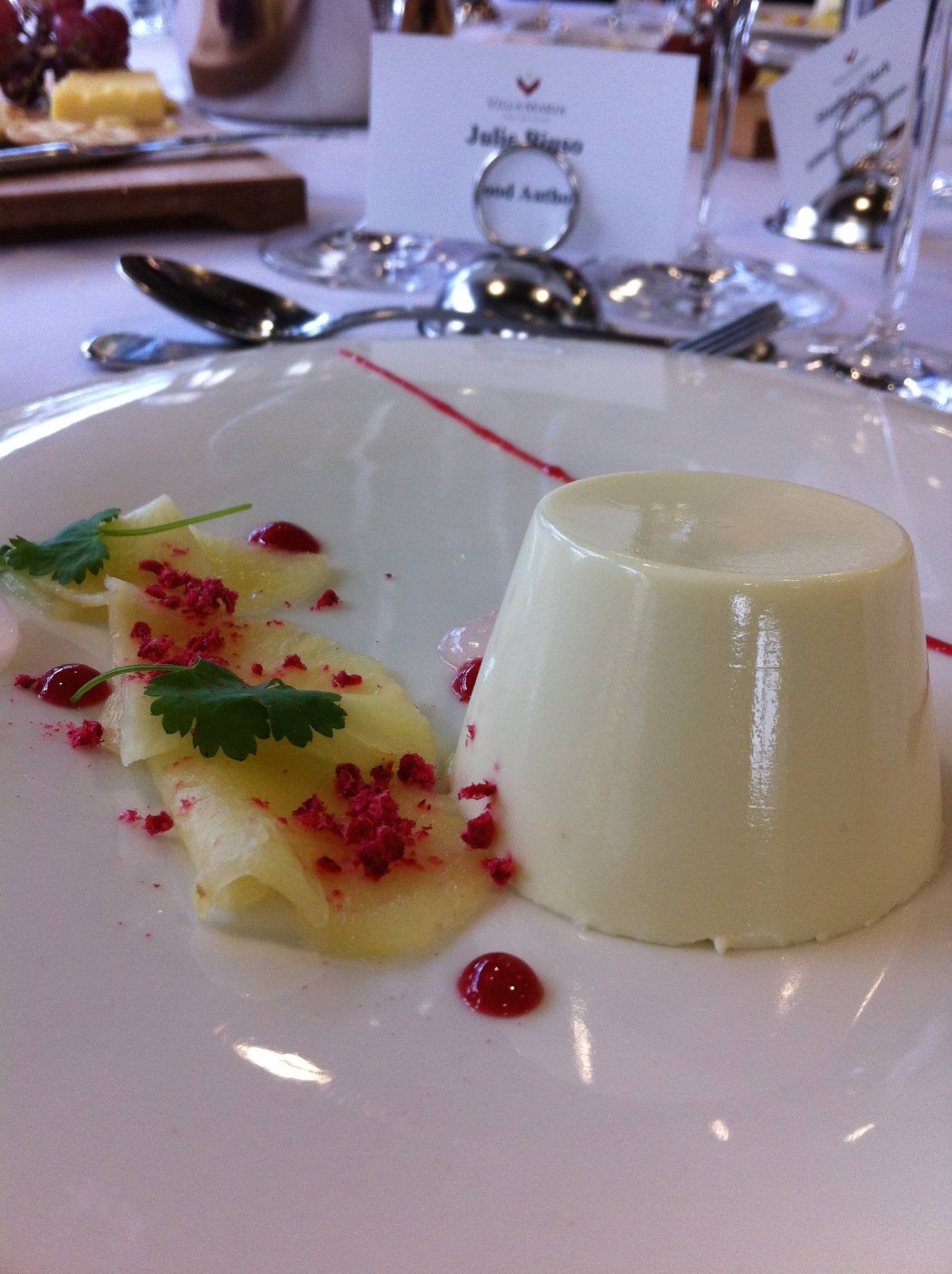 Panna cotta with smoked pineapple