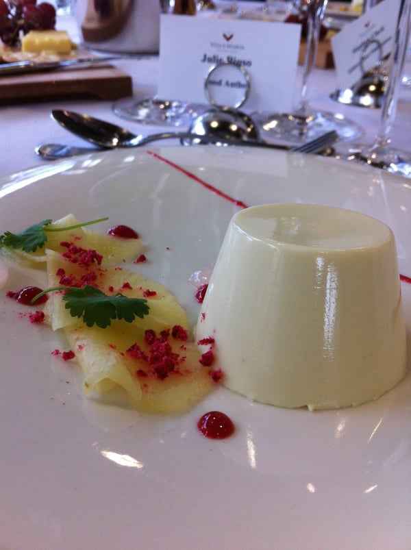 Panna cotta with smoked pineapple