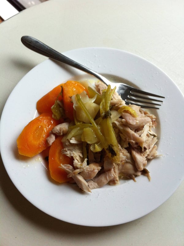Vegetables form the broth