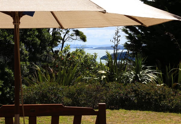 Looking back to Auckland from Rangihoua Villa